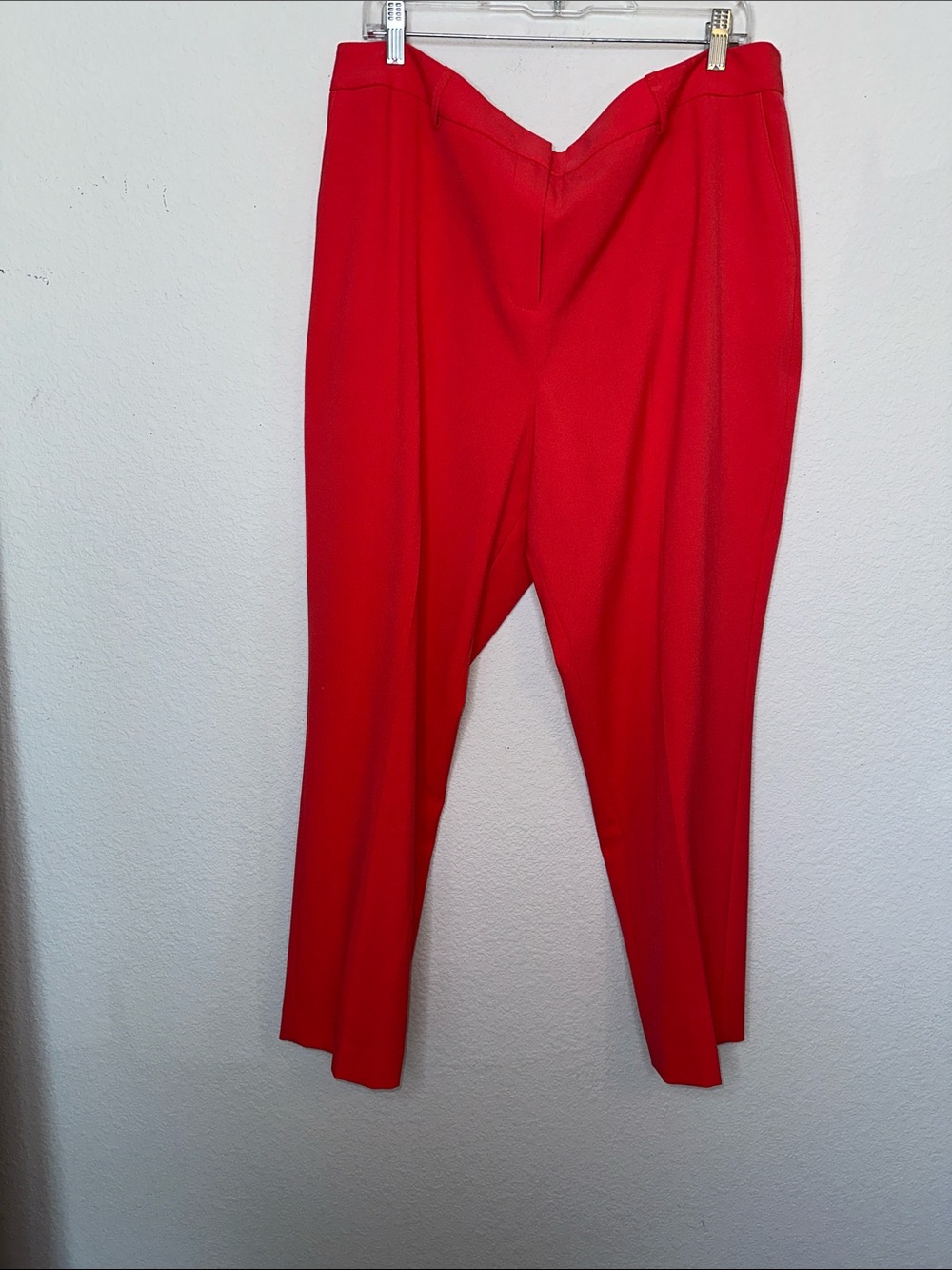 Tahari Vibrant Red Straight-Leg Dress Pants